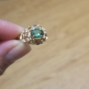 14k Green Tourmaline Nugget ring